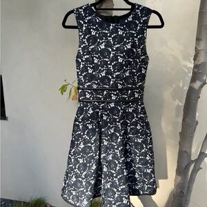 Cynthia Rowley Black and White Patterned Mini Dress